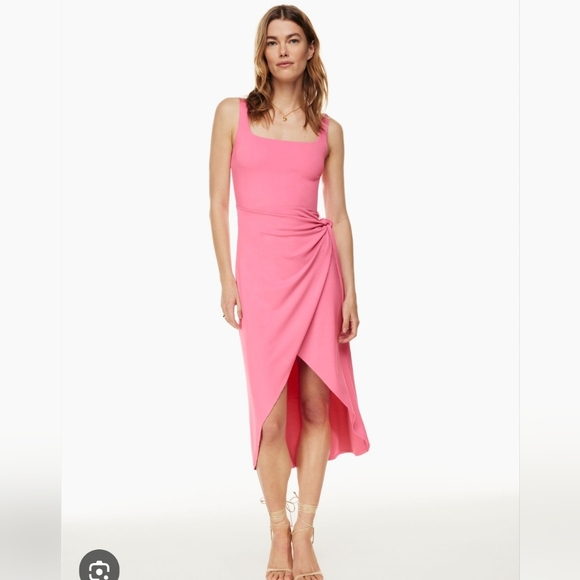 Wilfred Dresses & Skirts - Wilfred Pink Asymmetrical Ruched Sheath Dress